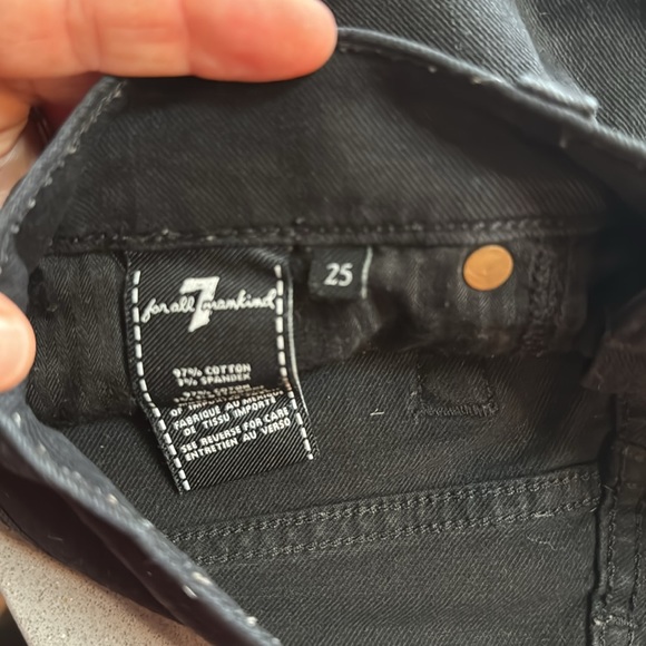 black denim shorts. 7 for all mankind - Picture 3 of 3